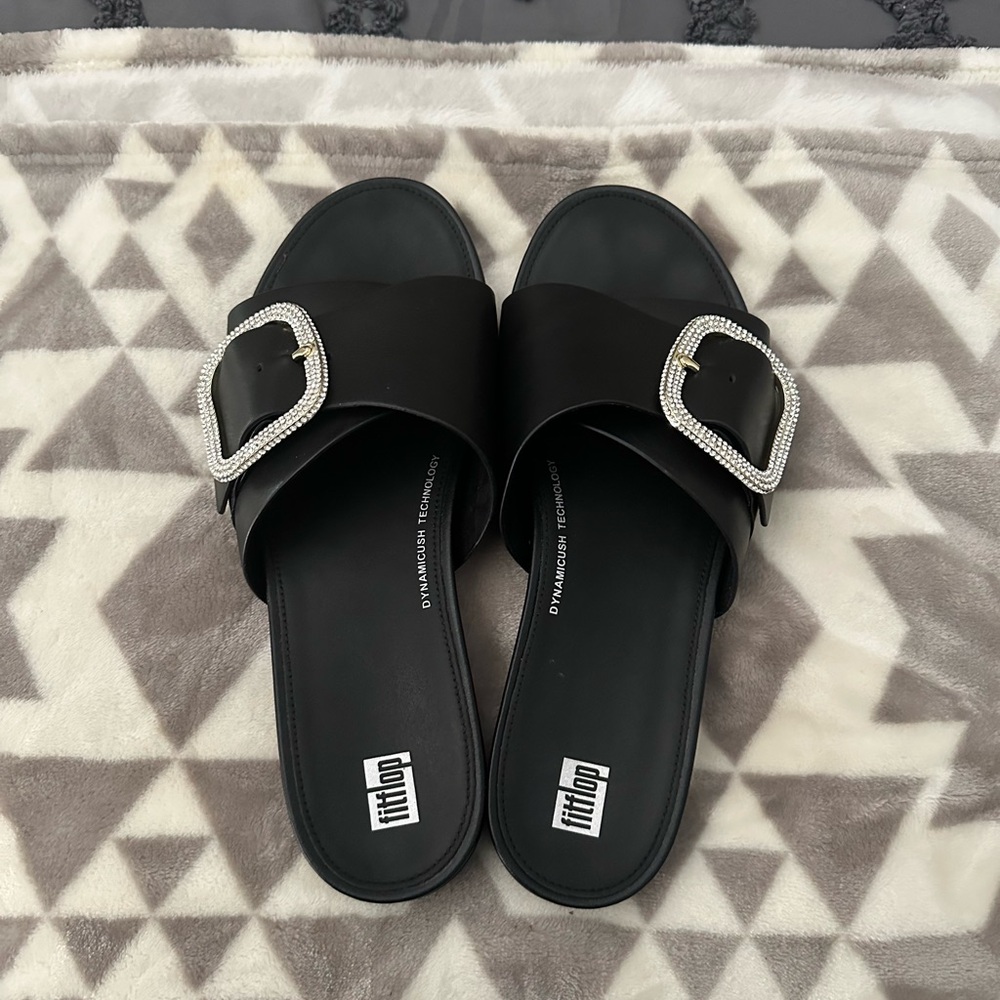 Fitflop Black Sandals Comfortable Slip-On Design